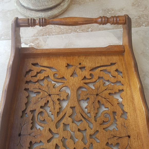 Wood Carved Serving Tray - Picture 2 of 4